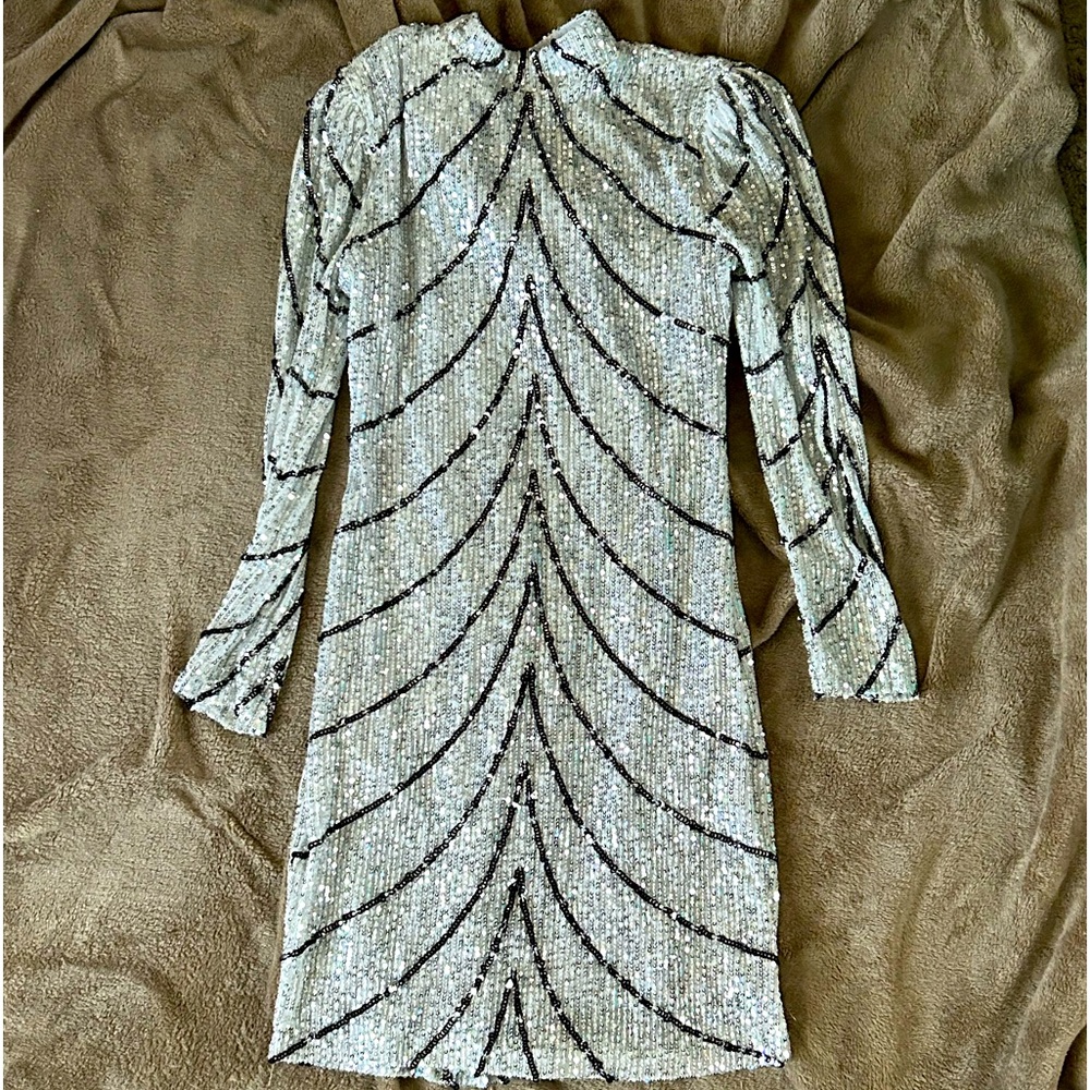 White/ silver sequin dress